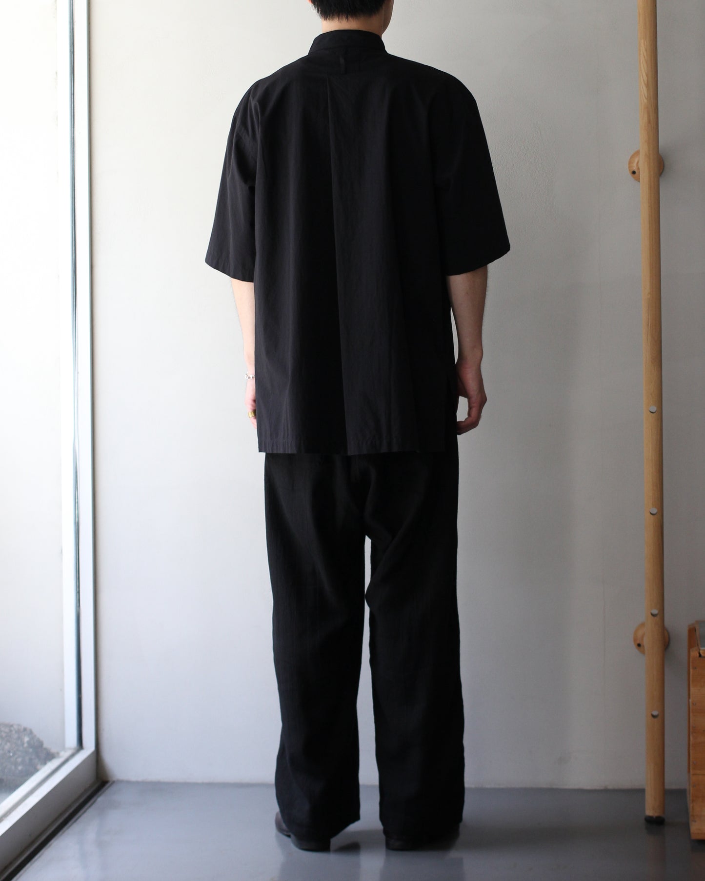 SOWBOW(蒼氓)/ type : K FRONT TUCK PULLOVER SHIRTS "BLACK"
