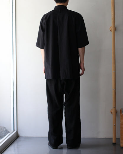 SOWBOW(蒼氓)/ type : K FRONT TUCK PULLOVER SHIRTS "BLACK"