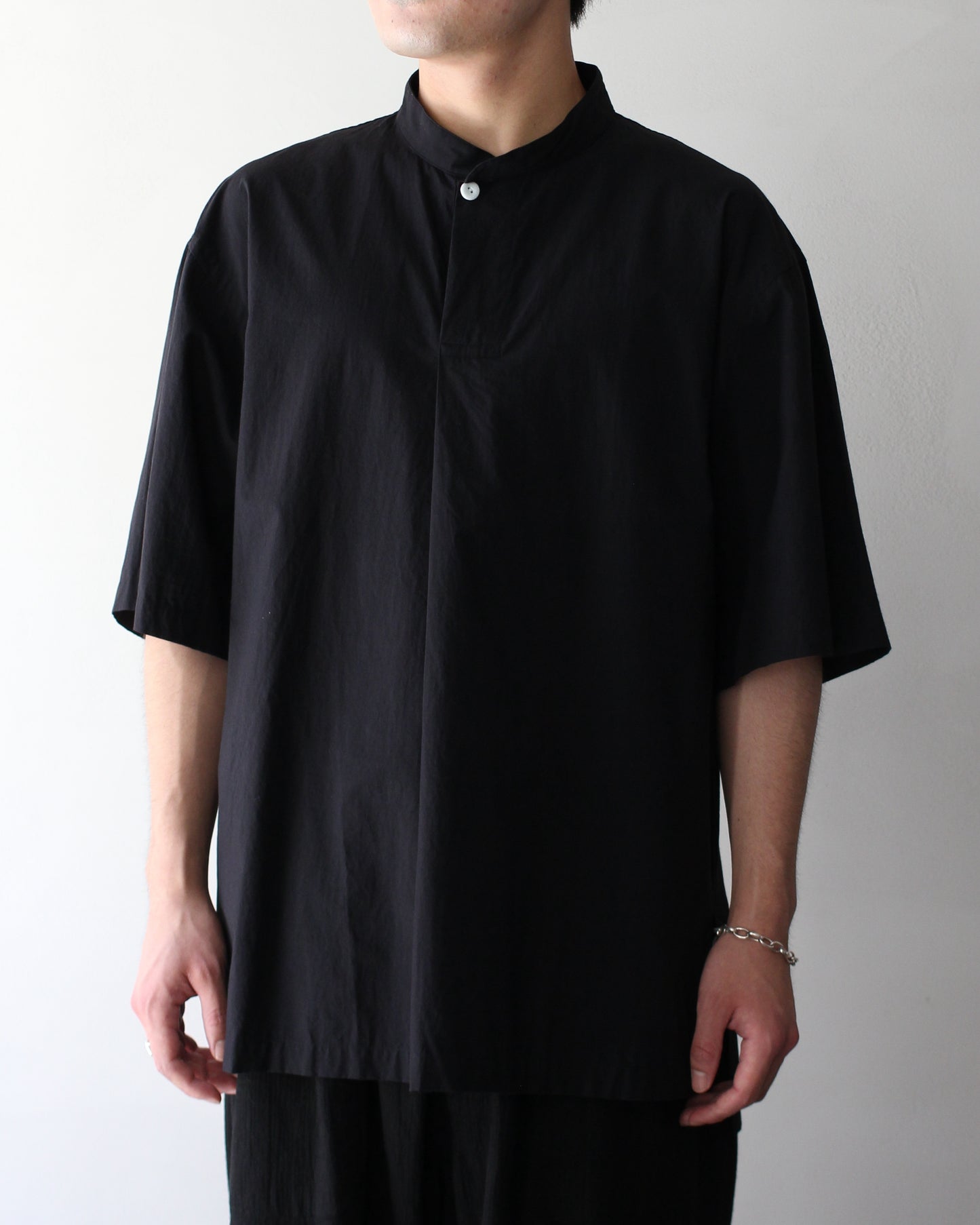SOWBOW(蒼氓)/ type : K FRONT TUCK PULLOVER SHIRTS "BLACK"