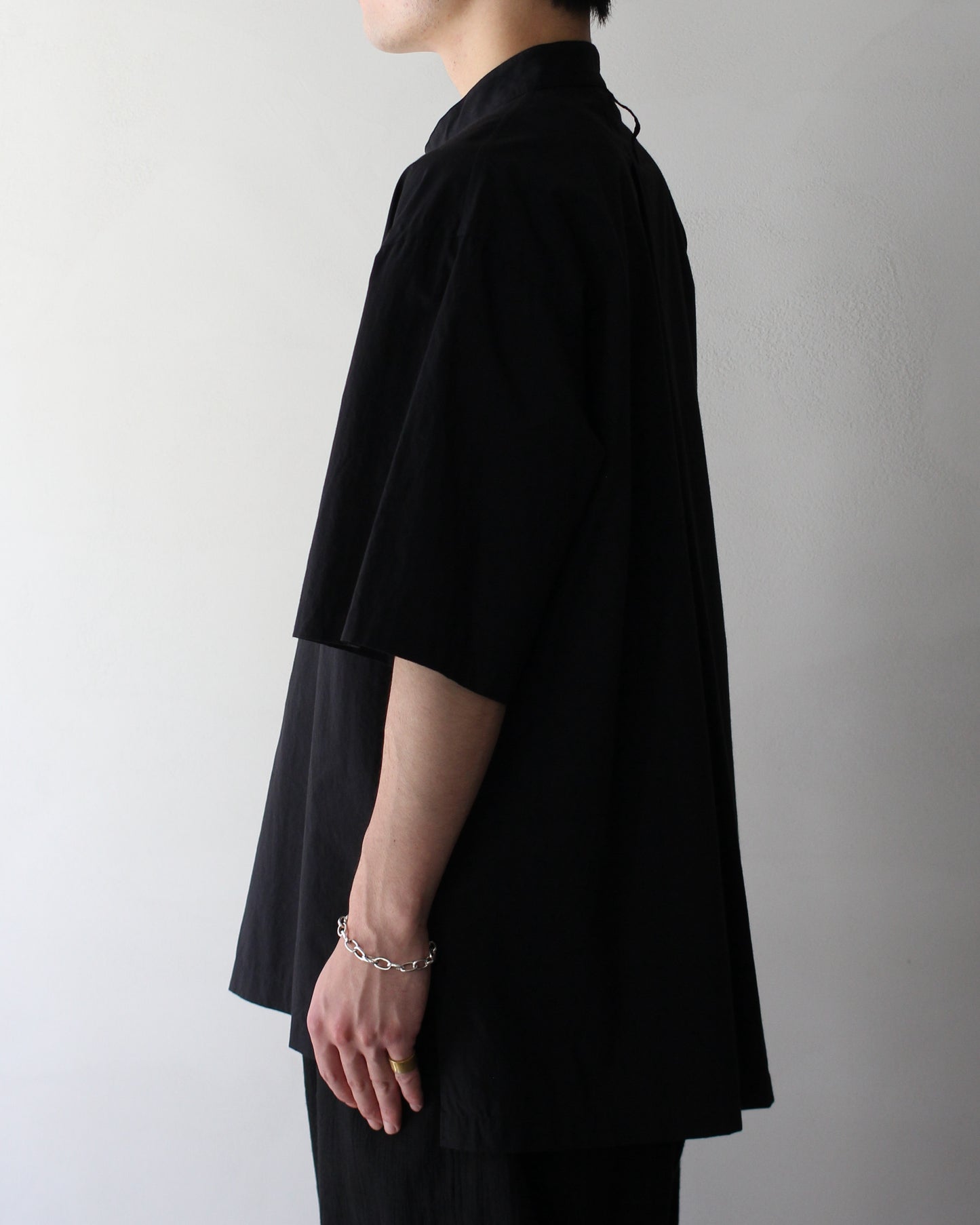 SOWBOW(蒼氓)/ type : K FRONT TUCK PULLOVER SHIRTS "BLACK"