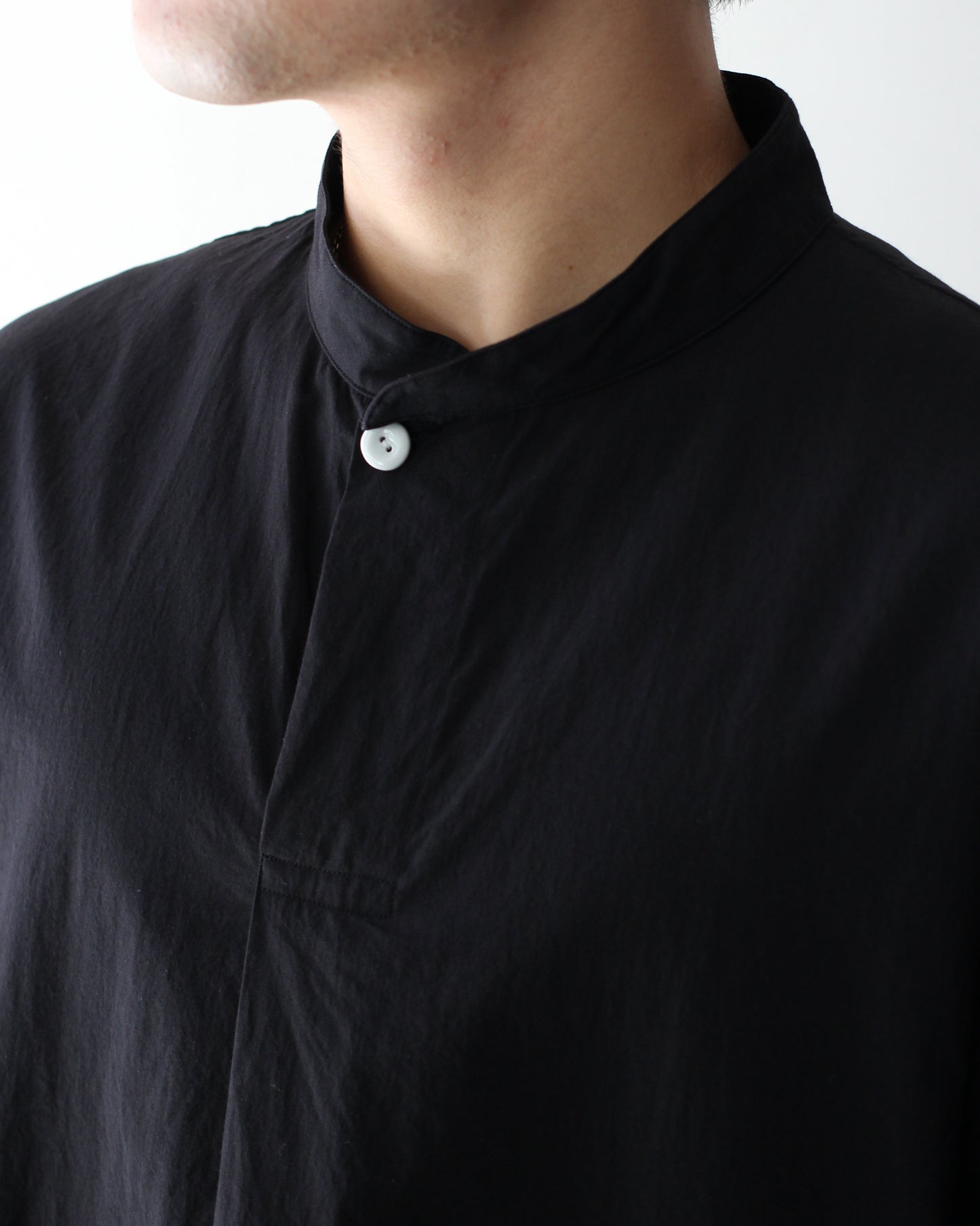 SOWBOW(蒼氓)/ type : K FRONT TUCK PULLOVER SHIRTS "BLACK"