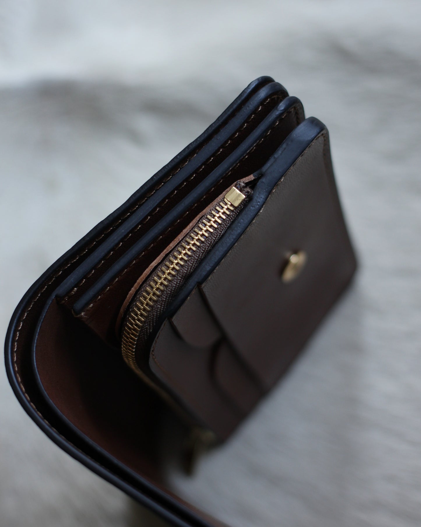 forme/Short wallet Sealskin×DOUBLE "Black×Brown"