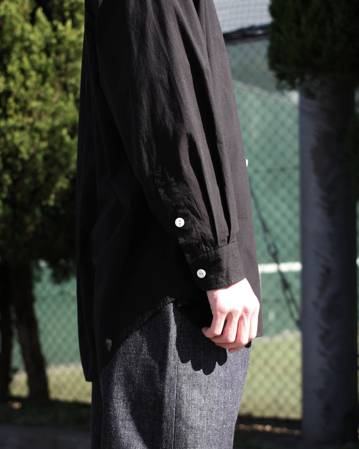 SOWBOW(蒼氓)/ROUND BOTTOM RC SHIRT"BLACK"