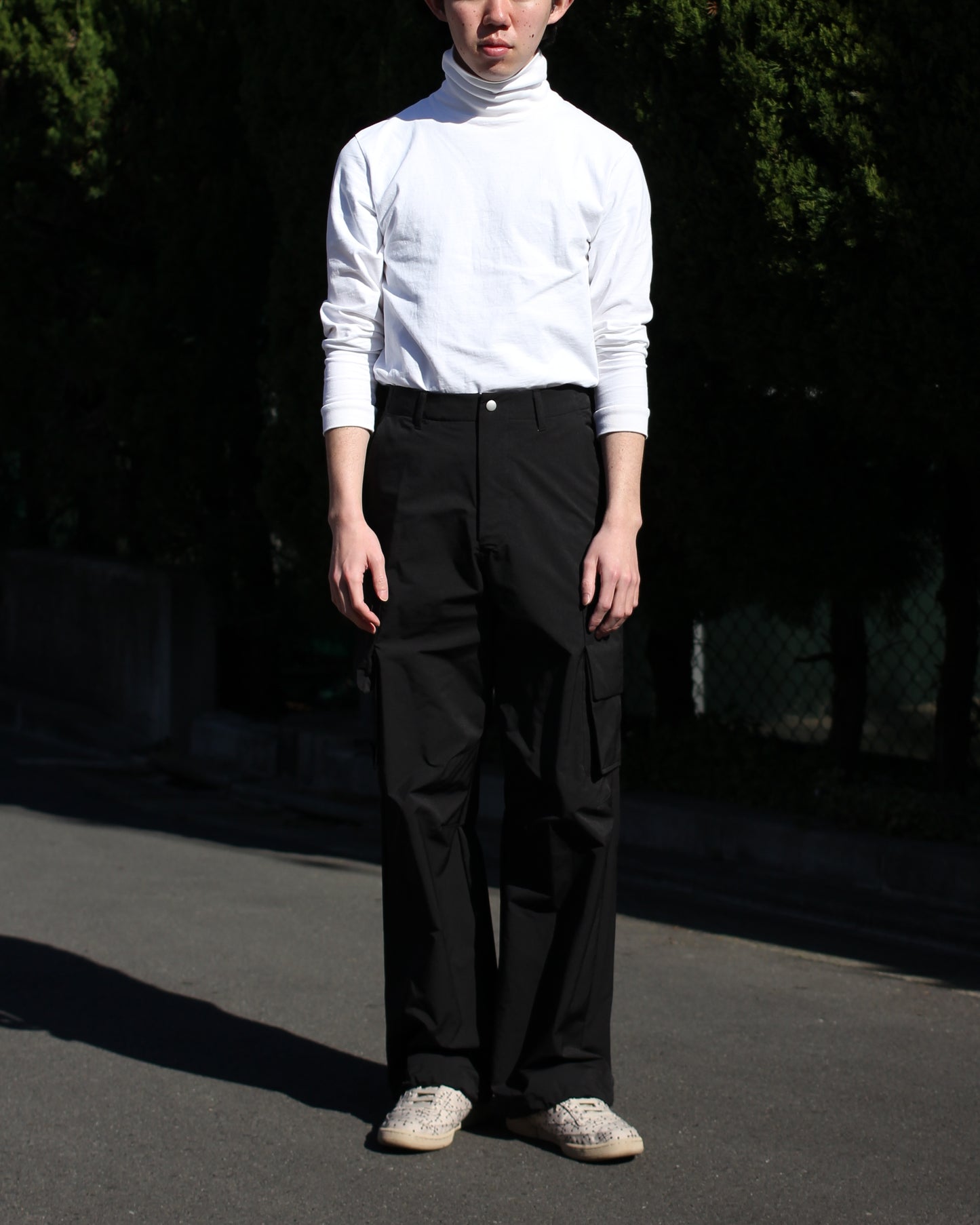 MATSUFUJI/Water Repellent Wide Cargo Trousers"BLACK"