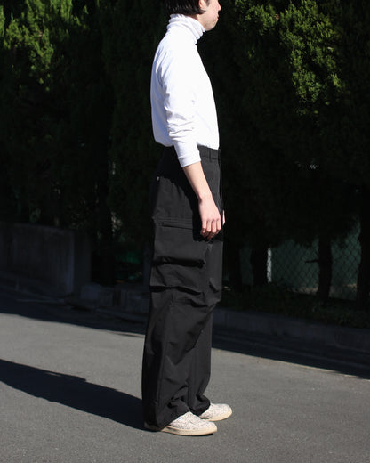 MATSUFUJI/Water Repellent Wide Cargo Trousers"BLACK"