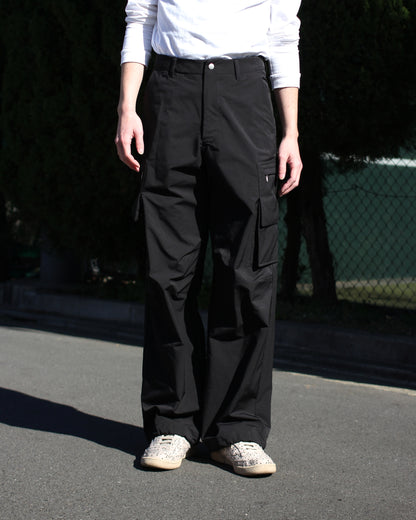 MATSUFUJI/Water Repellent Wide Cargo Trousers"BLACK"