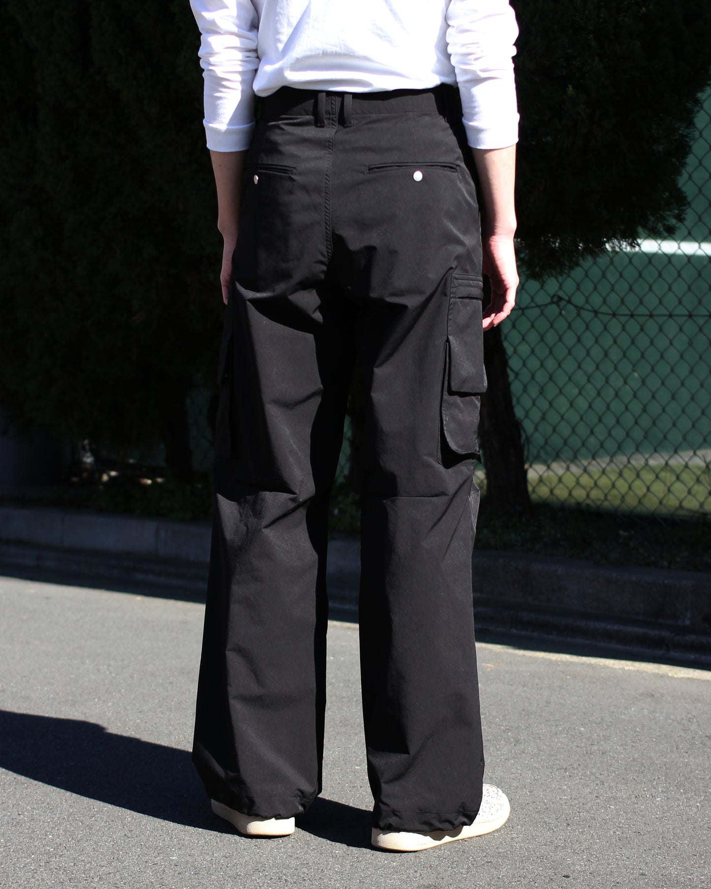 MATSUFUJI/Water Repellent Wide Cargo Trousers"BLACK"