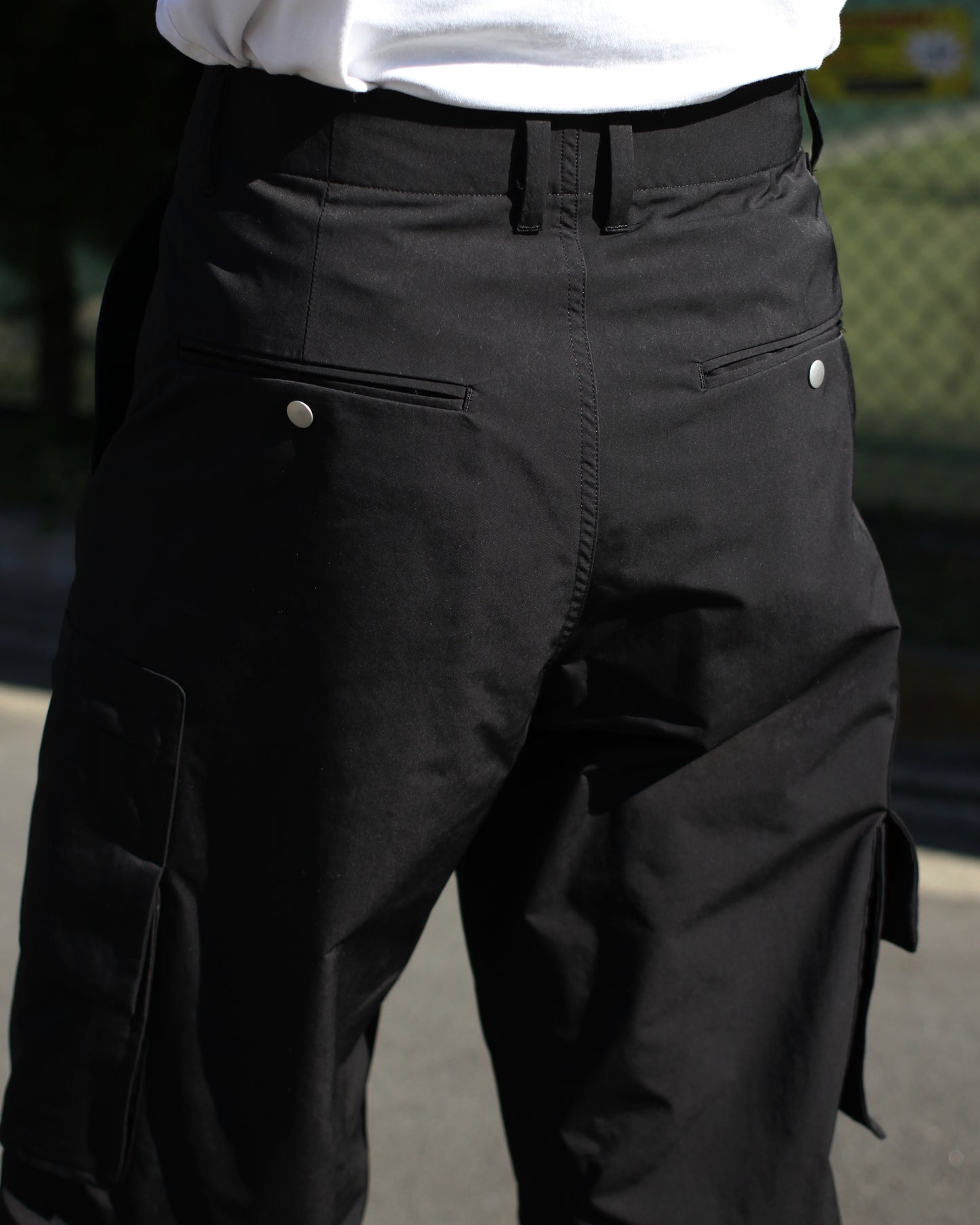 MATSUFUJI/Water Repellent Wide Cargo Trousers"BLACK"