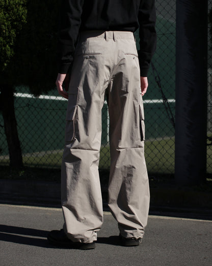 MATSUFUJI/Water Repellent Wide Cargo Trousers"GREIGE"