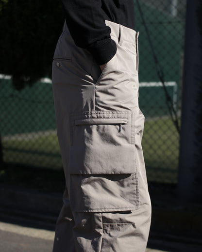 MATSUFUJI/Water Repellent Wide Cargo Trousers"GREIGE"