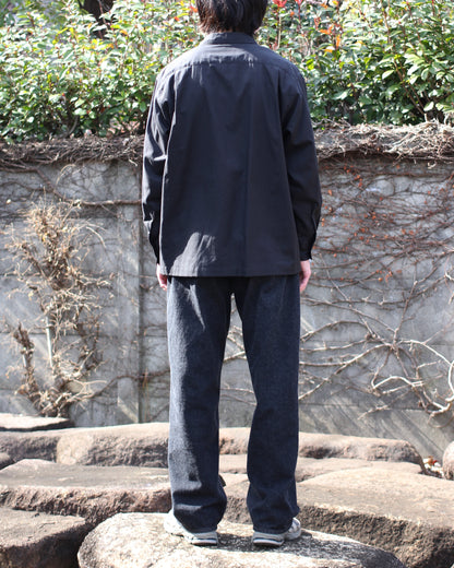 ULTERIOR/POWDERY SOFT TWILL O/C SHIRT "BLACK"