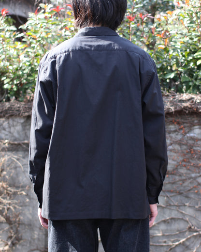 ULTERIOR/POWDERY SOFT TWILL O/C SHIRT "BLACK"