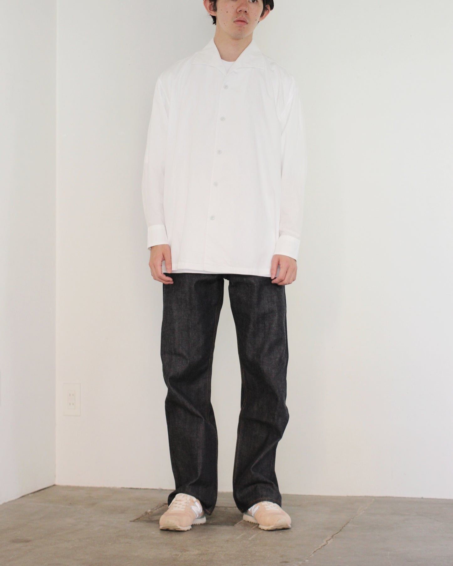 SOWBOW(蒼氓)/ONE PIECE COLLAR SHIRT（ワンピースカラーシャツ）"WHITE"