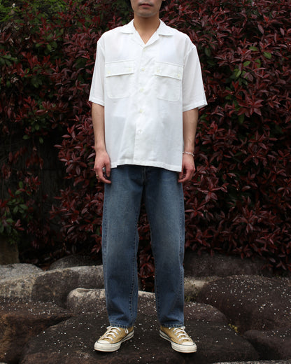 ULTERIOR/SILKY SOFT TWILL O/C SHIRT"OFF WHITE"