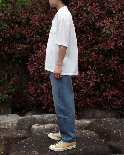 ULTERIOR/SILKY SOFT TWILL O/C SHIRT"OFF WHITE"