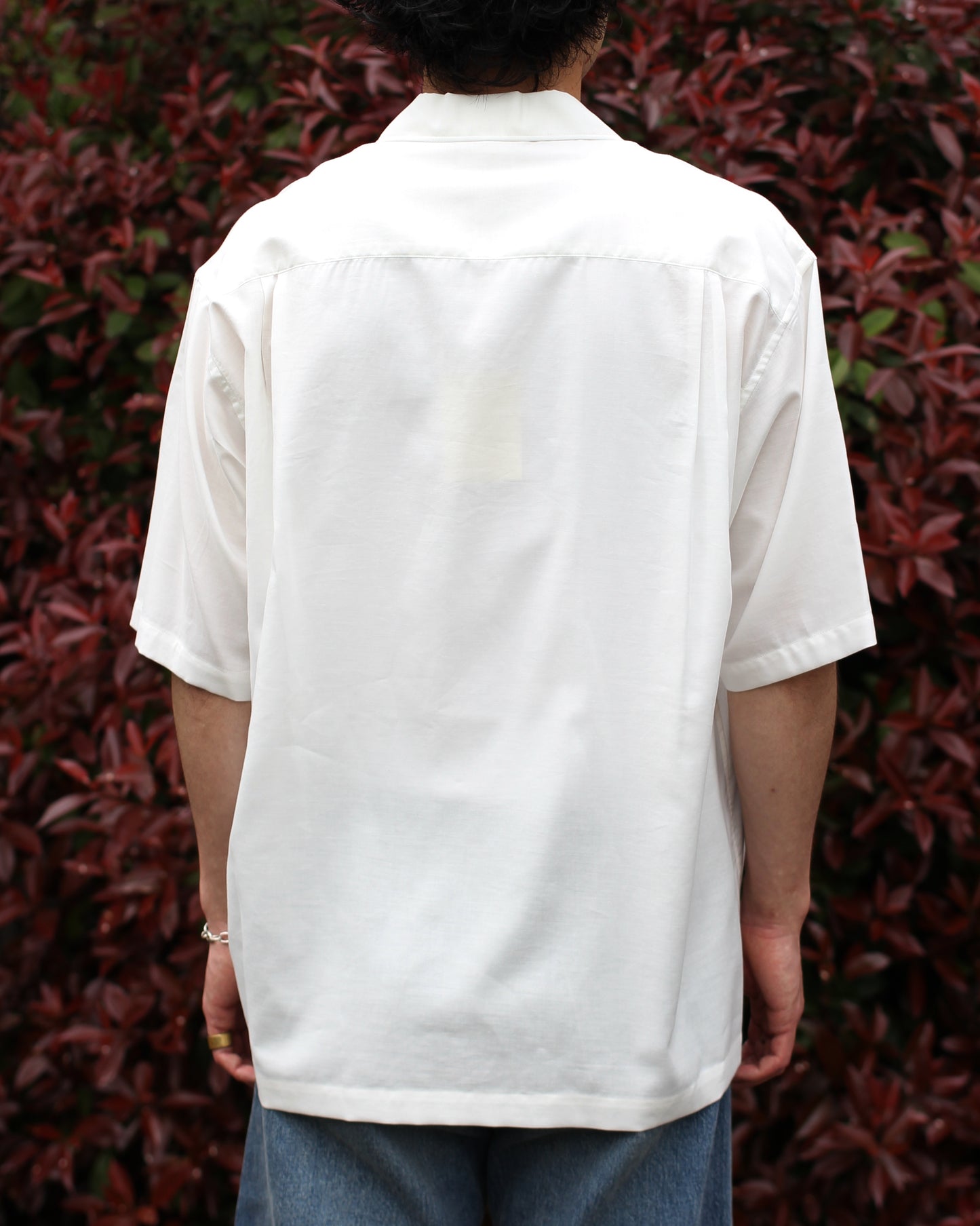 ULTERIOR/SILKY SOFT TWILL O/C SHIRT"OFF WHITE"