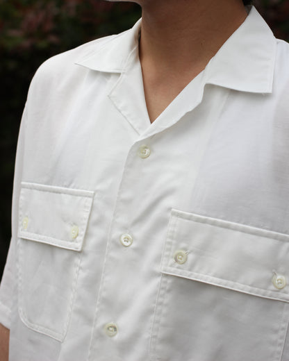 ULTERIOR/SILKY SOFT TWILL O/C SHIRT"OFF WHITE"