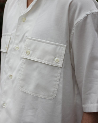 ULTERIOR/SILKY SOFT TWILL O/C SHIRT"OFF WHITE"