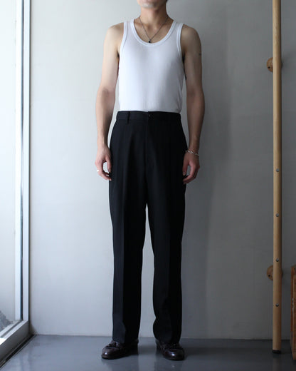 ssstein/TWO TUCK EASY TROUSERS "BLACK"