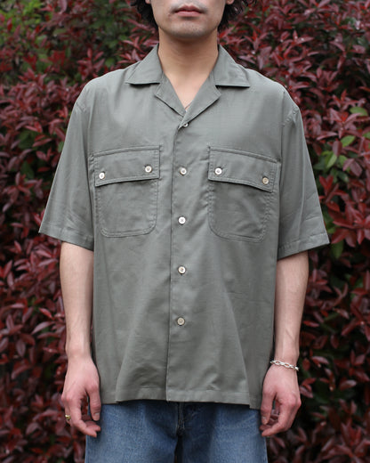 ULTERIOR/SILKY SOFT TWILL O/C SHIRT"GREEN"