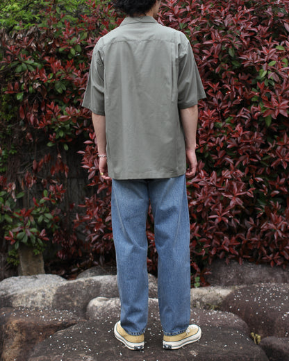 ULTERIOR/SILKY SOFT TWILL O/C SHIRT"GREEN"