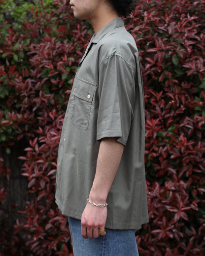 ULTERIOR/SILKY SOFT TWILL O/C SHIRT"GREEN"