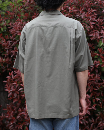 ULTERIOR/SILKY SOFT TWILL O/C SHIRT"GREEN"