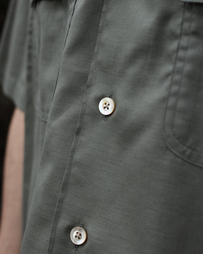ULTERIOR/SILKY SOFT TWILL O/C SHIRT"GREEN"