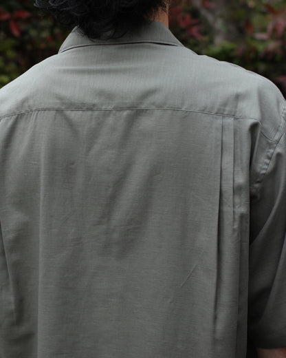 ULTERIOR/SILKY SOFT TWILL O/C SHIRT"GREEN"