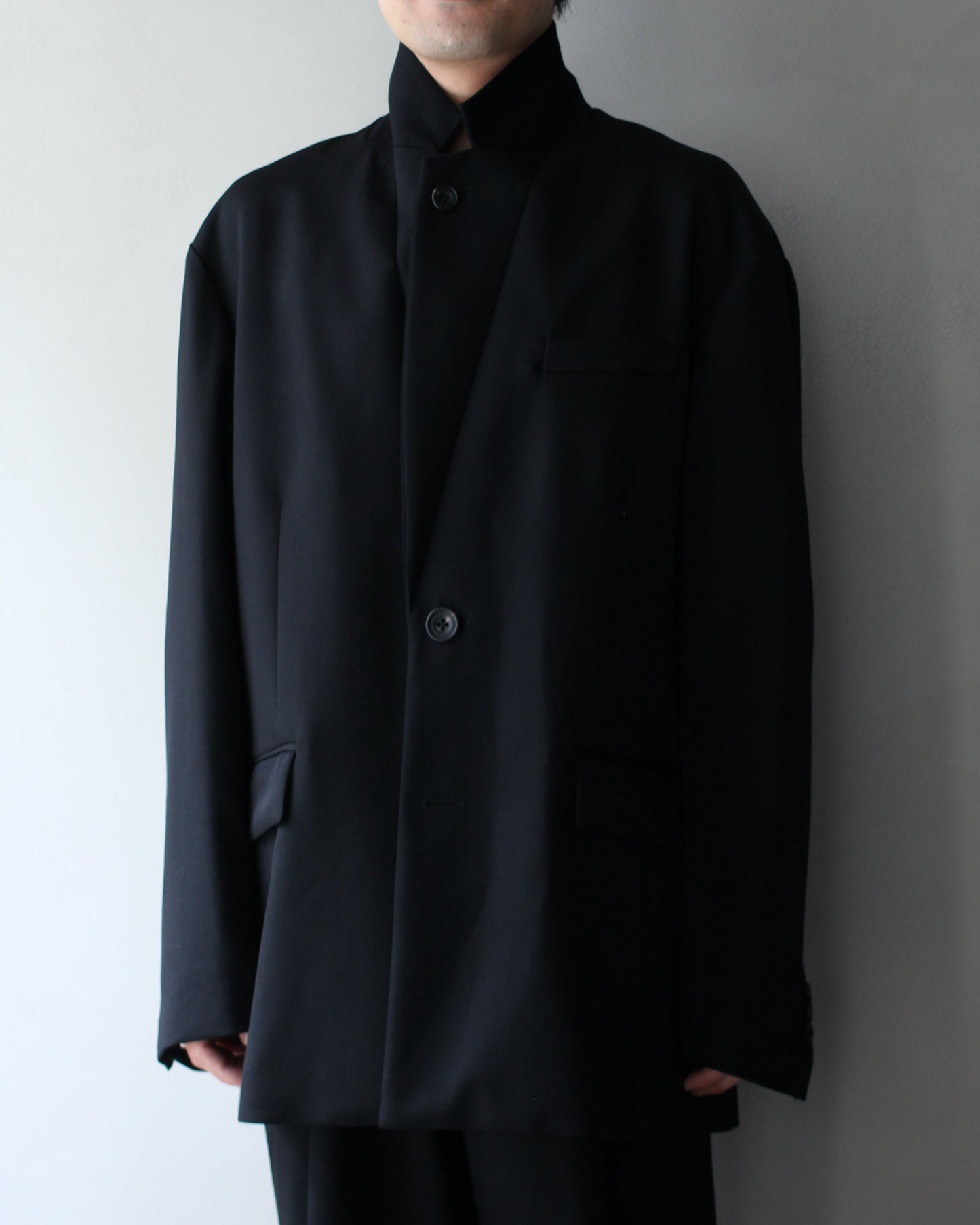 ssstein/OVERSIZED SINGLE BREASTED JACKET "BLACK"