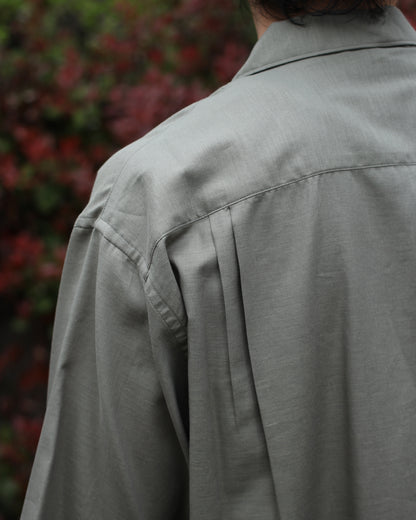 ULTERIOR/SILKY SOFT TWILL O/C SHIRT"GREEN"