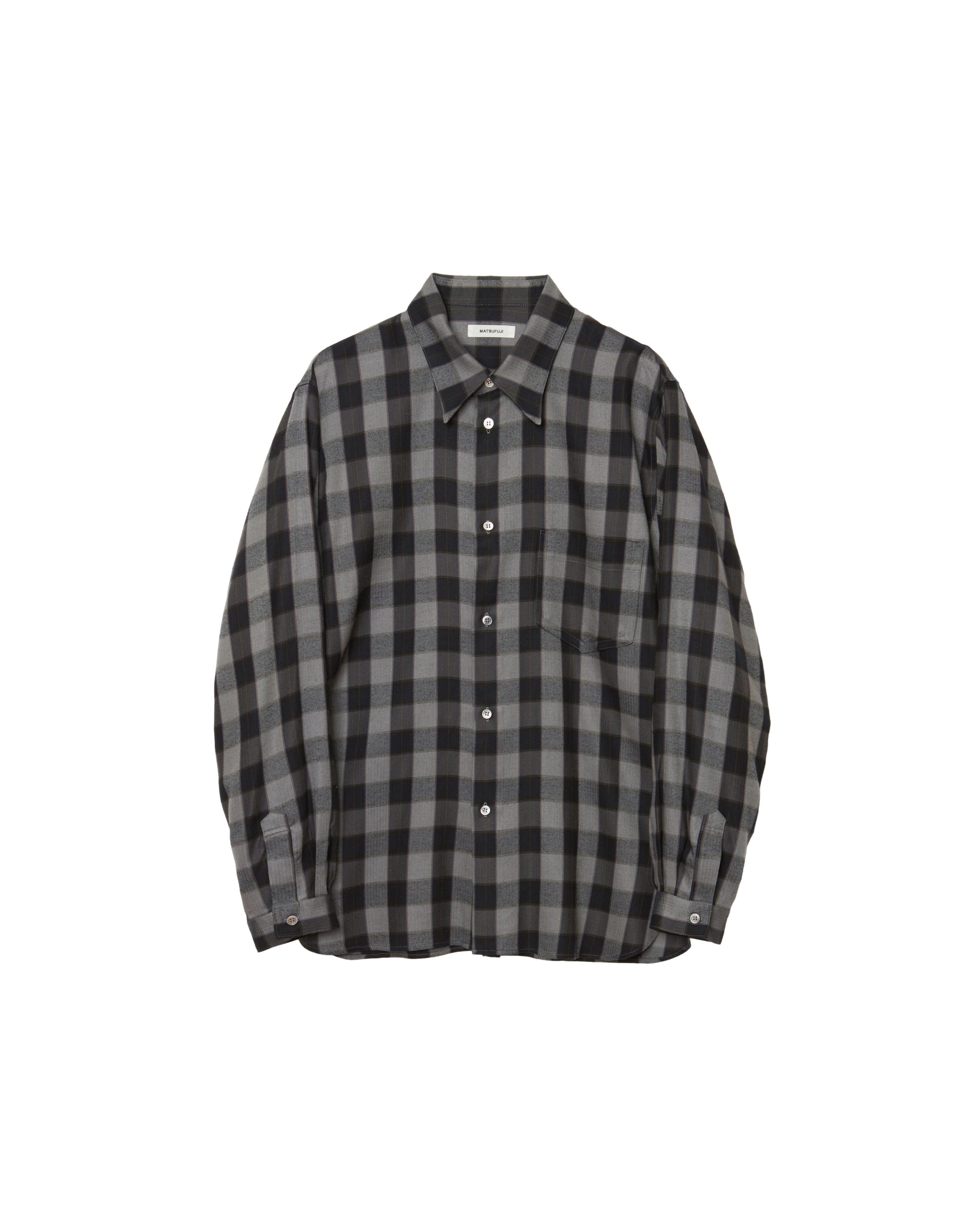 MATSUFUJI/Herringbone Weave Utility Check Shirt 