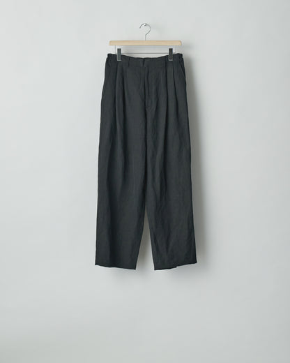 ssstein/LI/NY POPLIN WIDE EASY TROUSERS "BLACK"