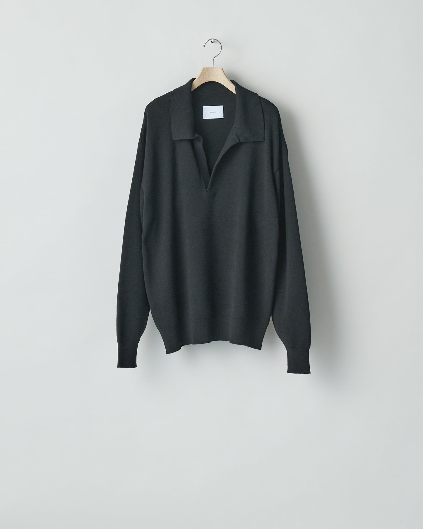 ssstein/Cotton Cashmere Knit Skipper LS"BLACK"