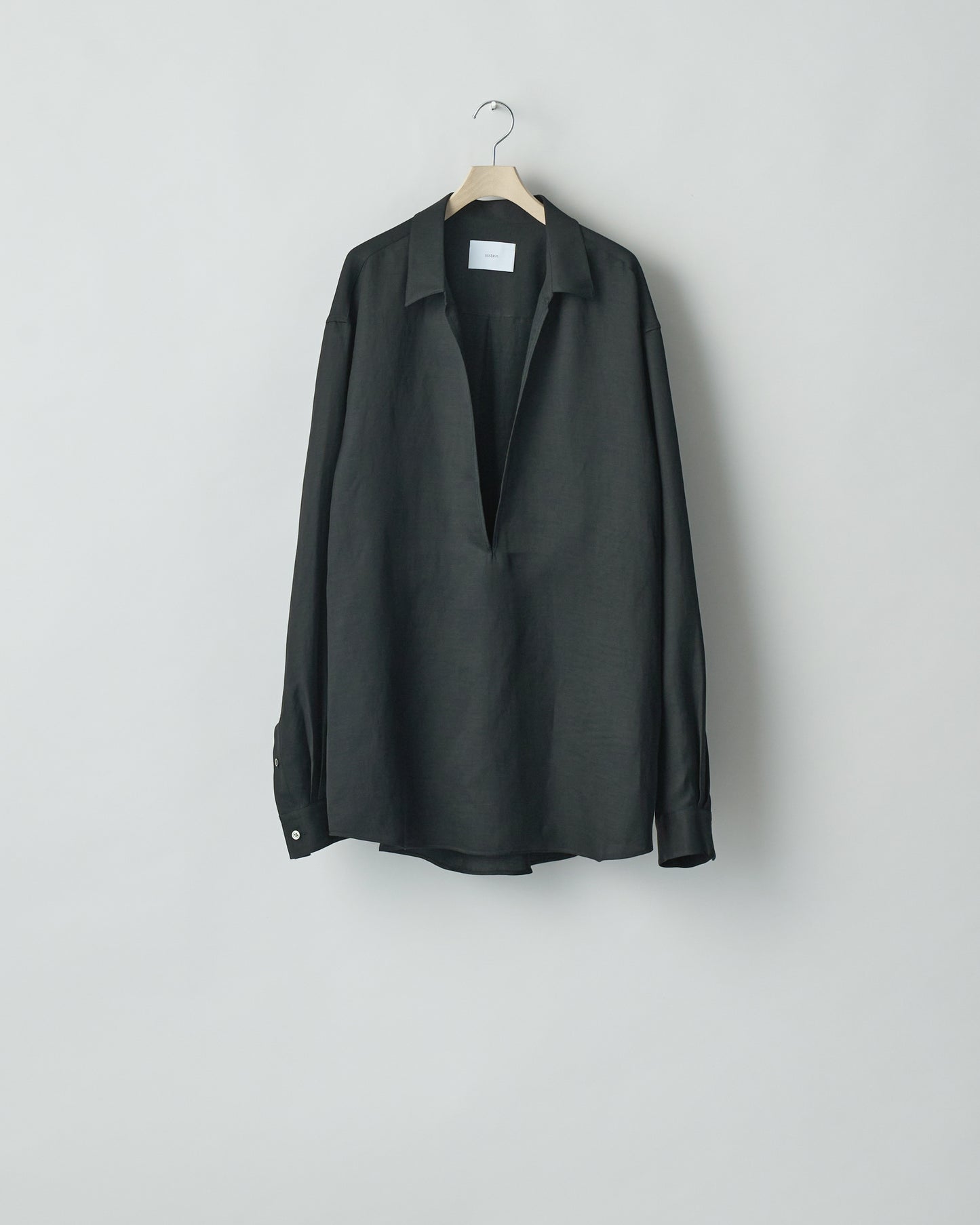 ssstein/Vis/Li Twill Oversized Skipper Shirts"BLACK"