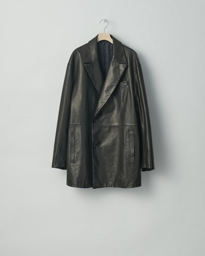 stein / LEATHER DOUBLE BREASTED JACKET "BLACK"