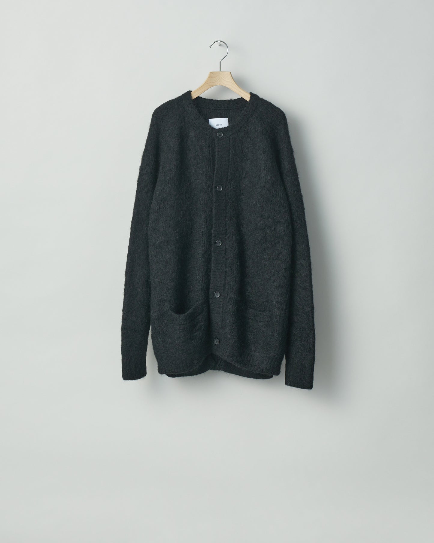 stein / KID MOHAIR KNIT CARDIGAN "BLACK"