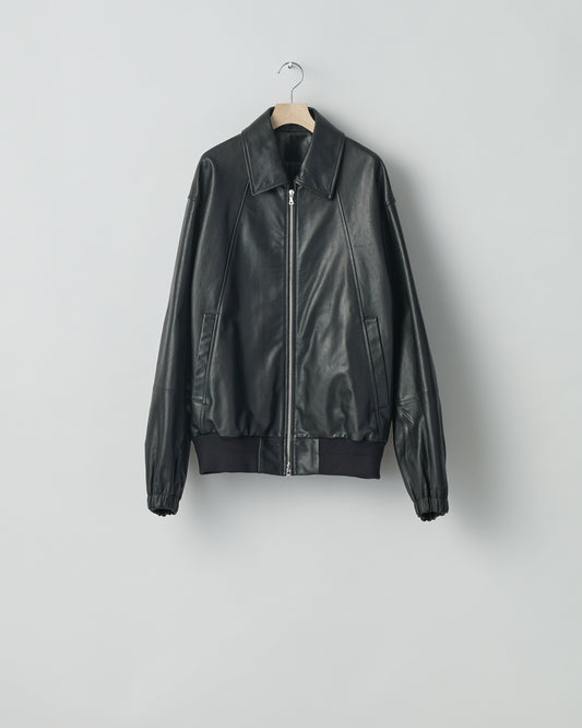 ssstein/LEATHER ZIP SHORT JACKET "BLACK"