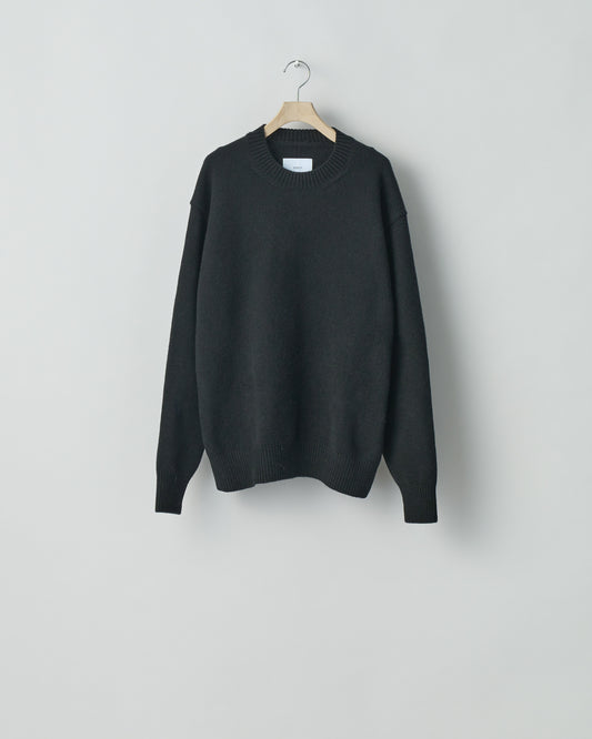 ssstein/EXTRA FINE WOOL WARM KNIT CREW NECK LS "BLACK"