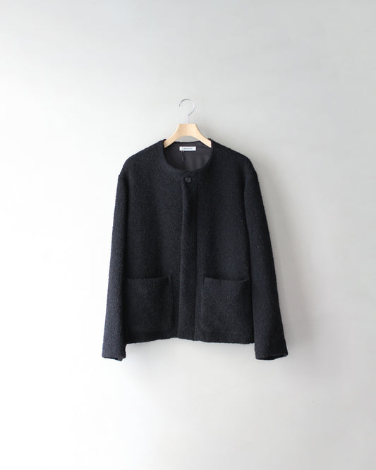 MATSUFUJI/Mohair Tweed No Color Jacket "BLACK"