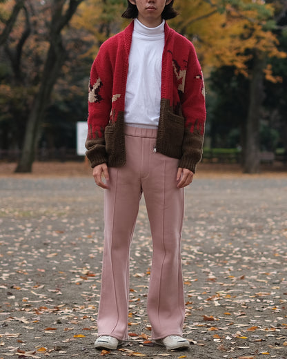 SAOR/Wide Semi-flare Sweat Trousers "Pink"