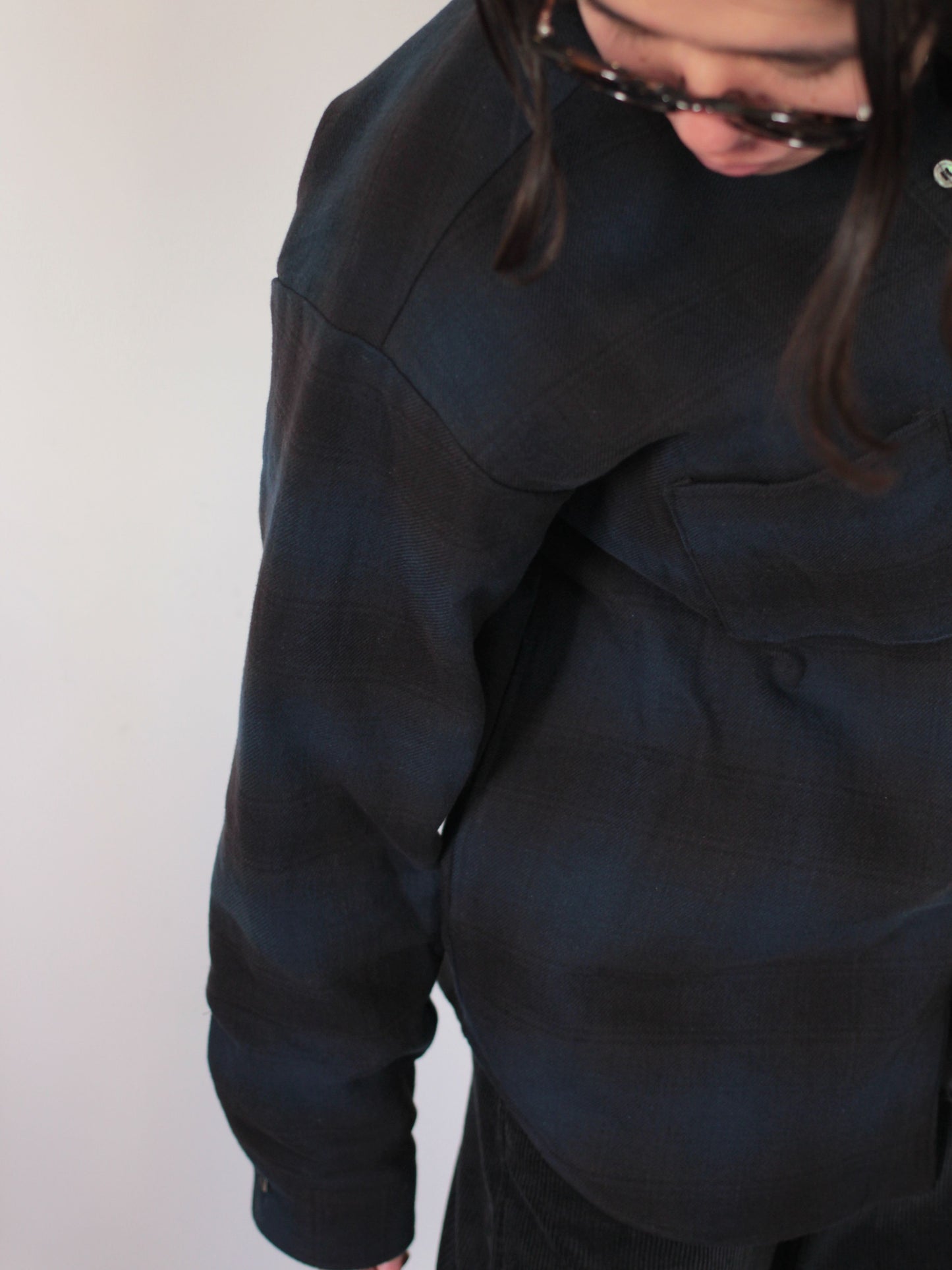 STABILIZER GNZ /  2-27CP(Quilt Lined Shirt Jacket) "NAVY × BLACK PLAID"
