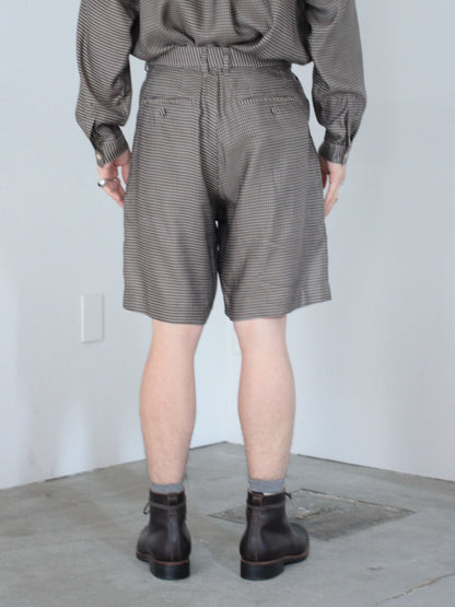MATSUFUJI /  Cupra Check Short Trousers "BROWN×IVORY"