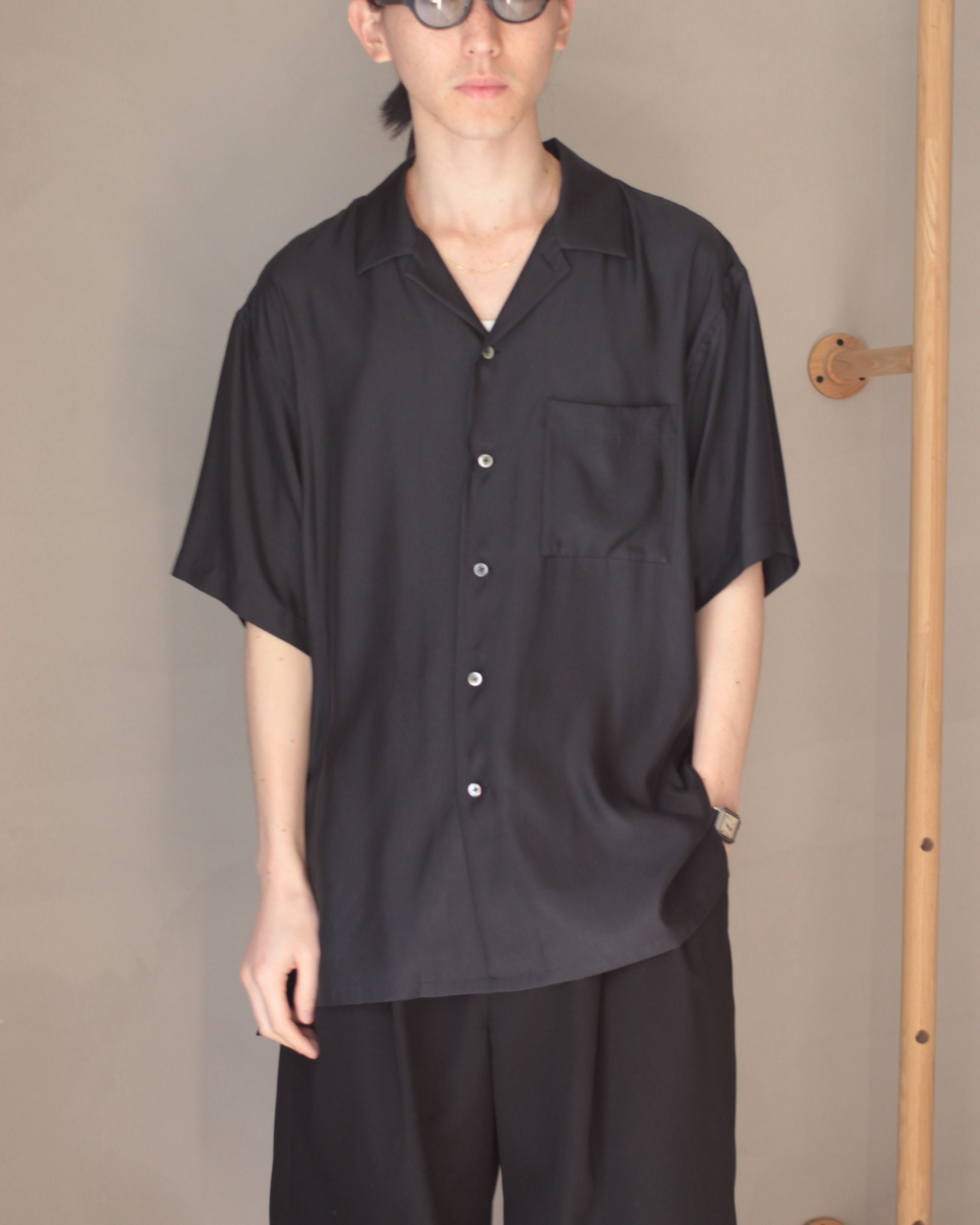 stein Oversized Cupro Open Collar Shirt-